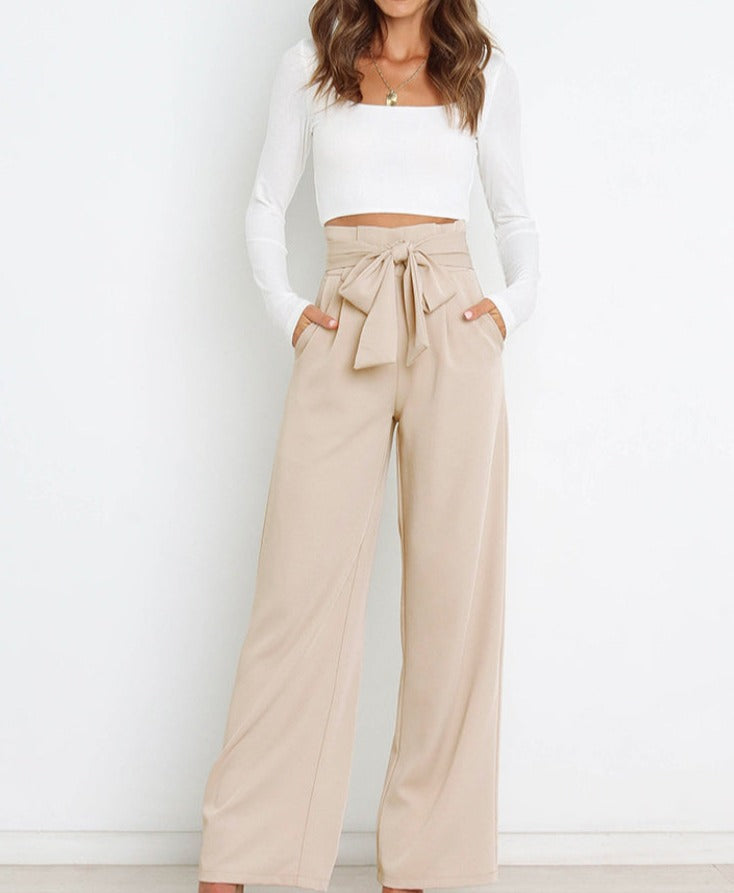 Levoire | Devant De Cravate Large Jambes De Pantalon Beige