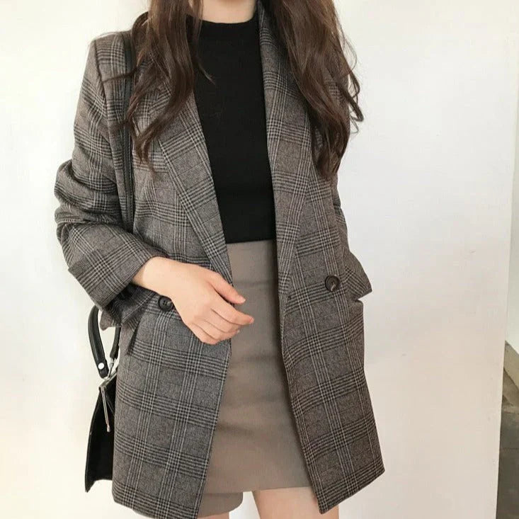 Levoire | Blazer Avec Veste À Carreaux Braun