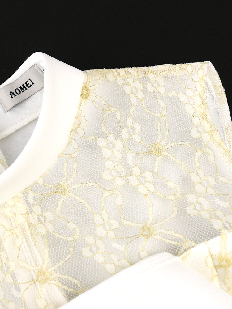 Levoire | Off-Shoulder Épaules-Lace Resirkulert Midi Robes