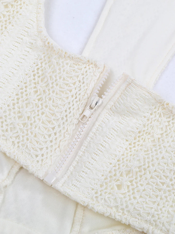 Levoire | Robe Mini/Longue À Col Cheminée Tricotée Frangée