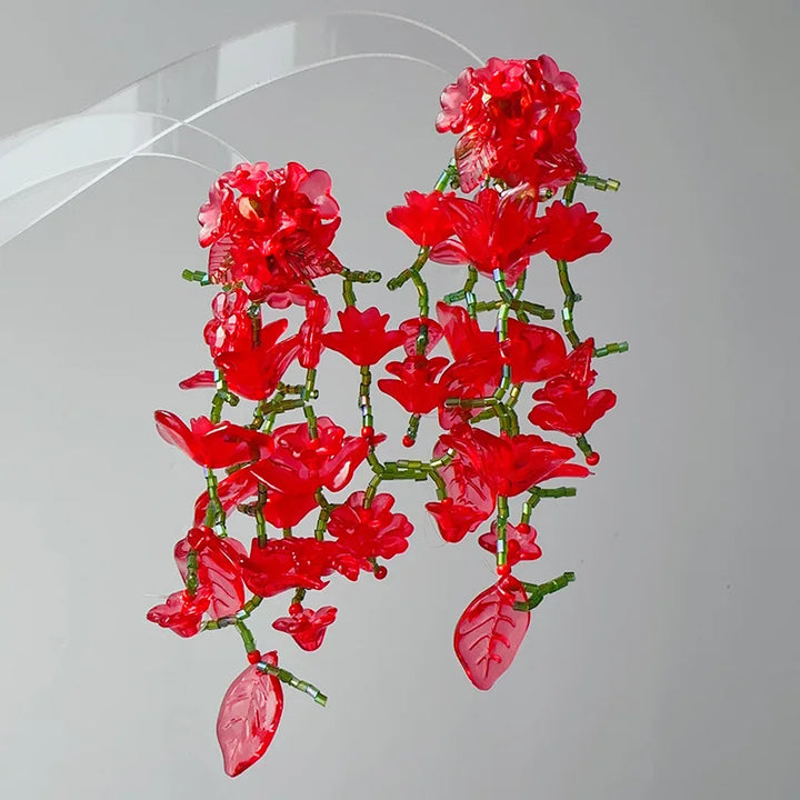 Levoire | Boucles D'Oreilles Fleuries Japonaises Rot