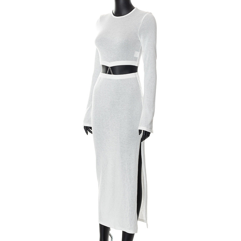 Levoire | Ensemble Jupe Cropped Et Maxi À Manches Longues