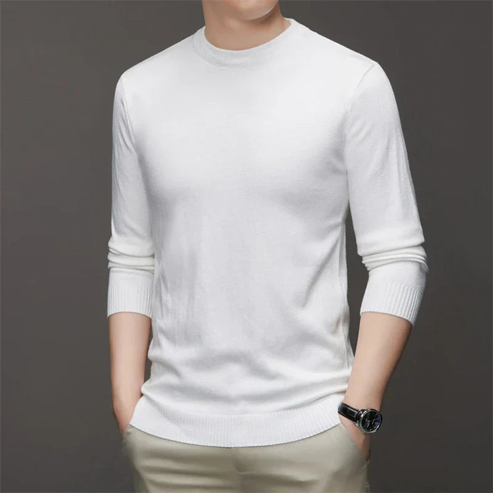 Levoire | Pull Décontracté Et Stylé Pour Hommes Avec Col Rond Blanc