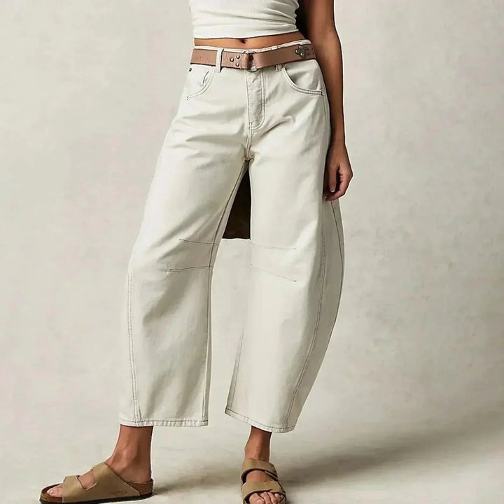 Levoire | Jeans Taille Haute En Denim Pour Femmes Blanc