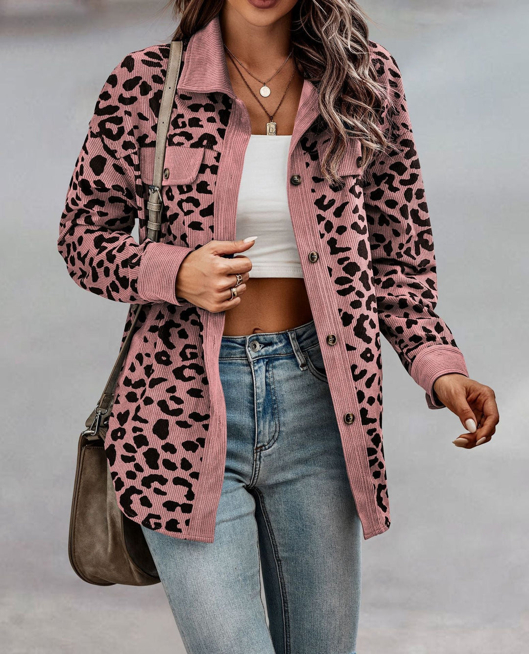 Levoire | Manteau Confortable Grande Taille Avec Imprimé Léopard Rosa