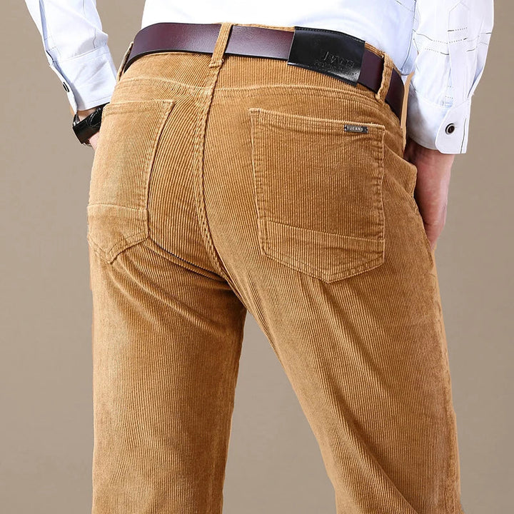 Levoire | Pantalons En Velours Côtelé Élastiques Pour Hommes Braun
