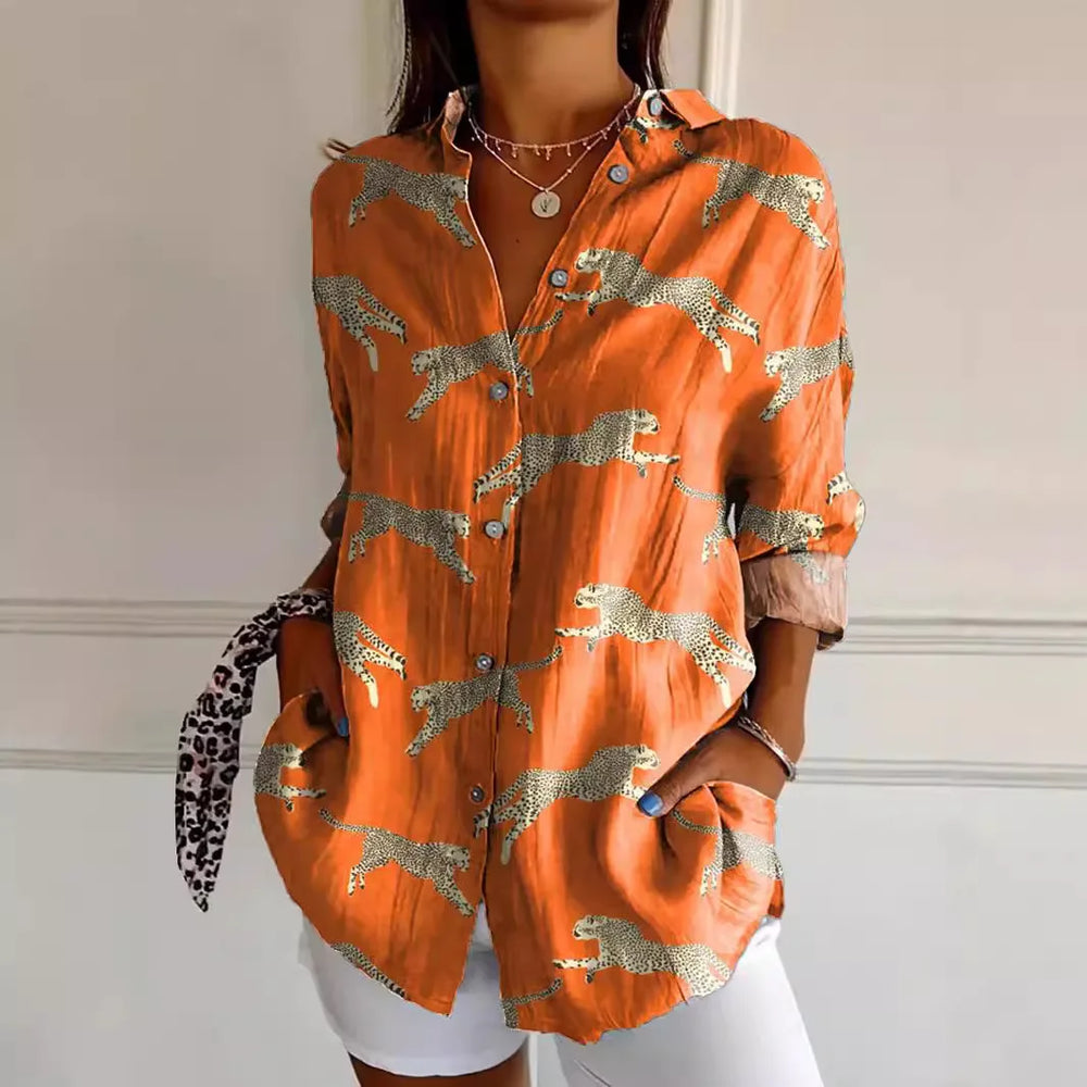 Levoire | Chemise imprimée à la mode Orange