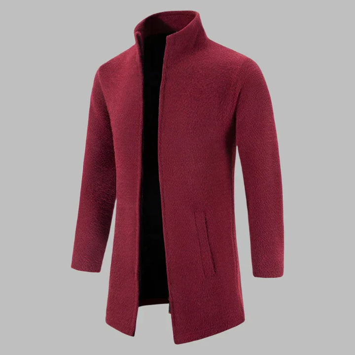Levoire | Pull En Polaire Long Confortable Avec Zip Pour Hommes Rot