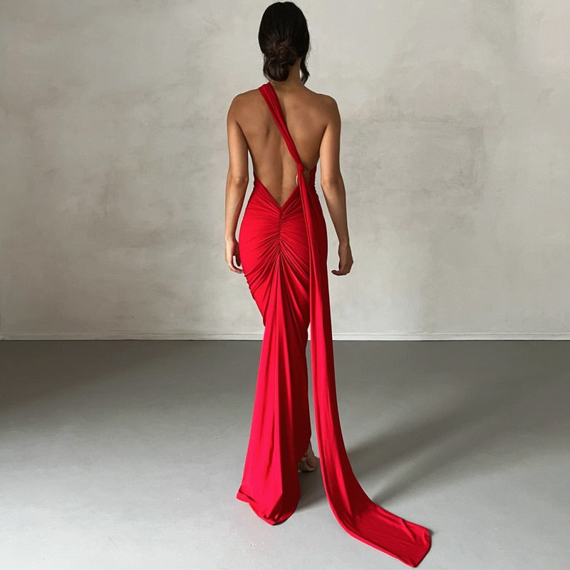 Levoire | Une Épaule Dos Lié Sans Manches Maxi-Vêtements