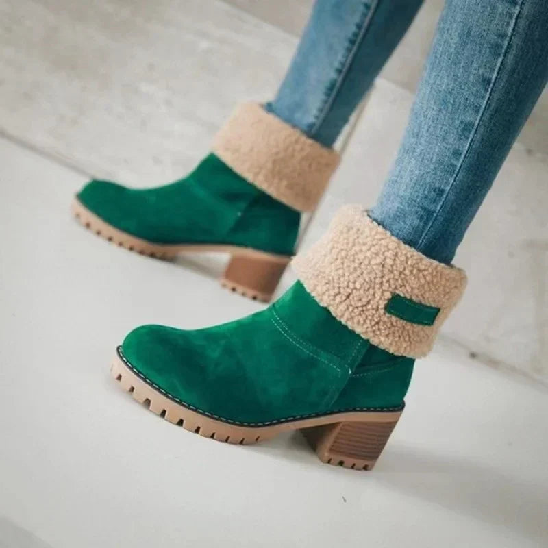 Levoire | Bottes D'Hiver Chaudes À Col Rabattable Vert