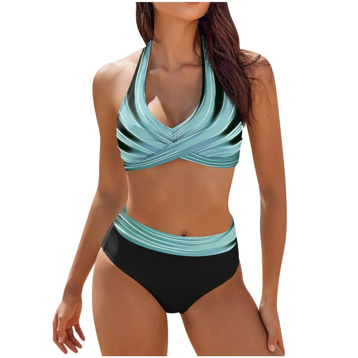 Levoire | Bikini Femme Floral Deux Pièces Bleu Clair