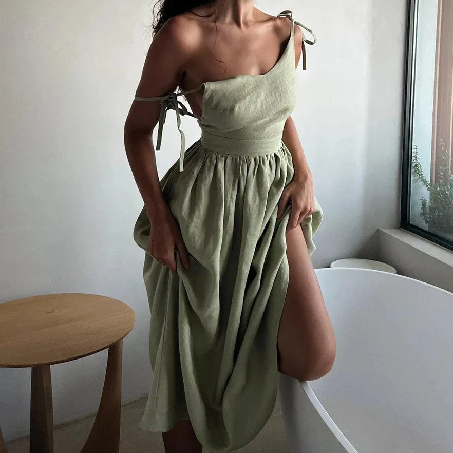 Levoire | Robe De Plage Avec Bretelles Réglables Vert