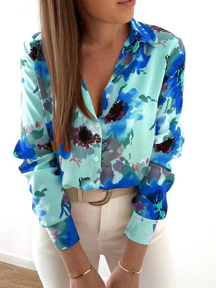 Levoire | Blouse Avec Imprimé Fleuri Pour Femmes Bleu