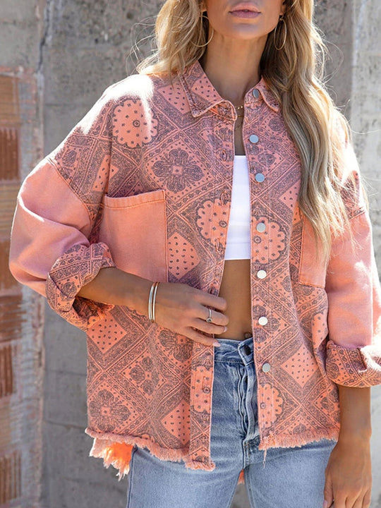 Levoire | Manteau à boutons avec un motif unique à manches longues