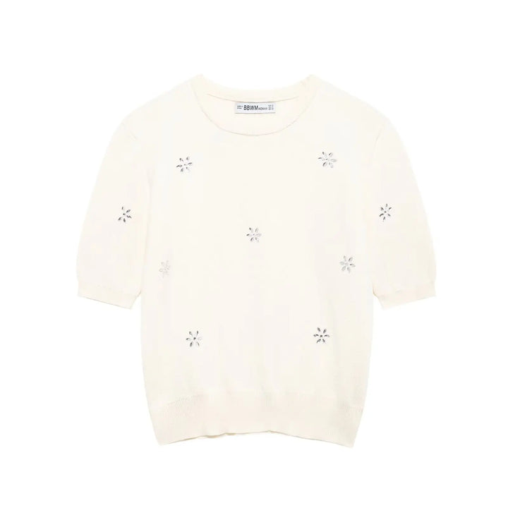 Levoire | Robe Courte Avec Tricot Et Strass blouses blanches