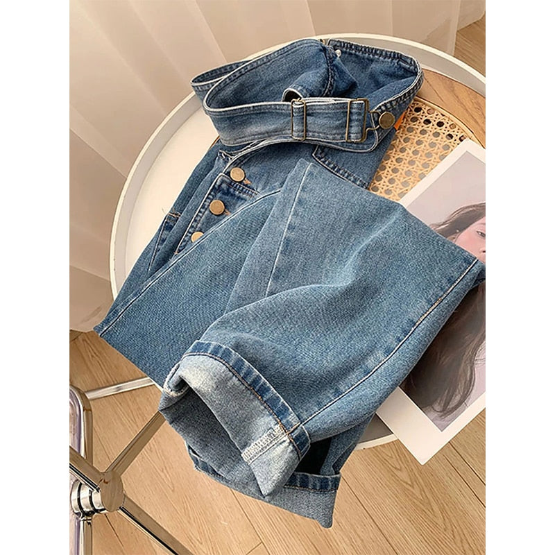 Levoire | Salopette Denim Taille Haute Coupe Droite
