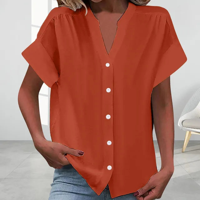 Levoire | Rento V-neck haut à manches courtes Rot