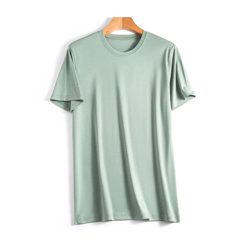 Levoire | Chemise en soie élégante Pistache-O Cou