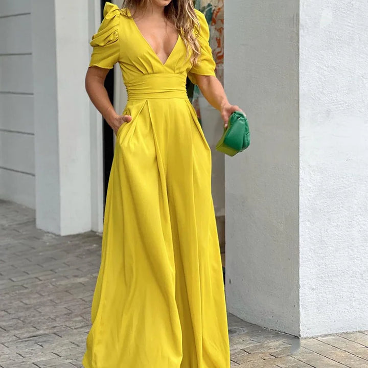 Levoire | Femme Combinaison Élégante Jaune