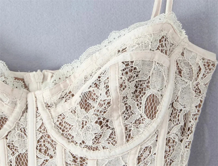 Levoire | Robe Mini En Dentelle De Récolte De Vin