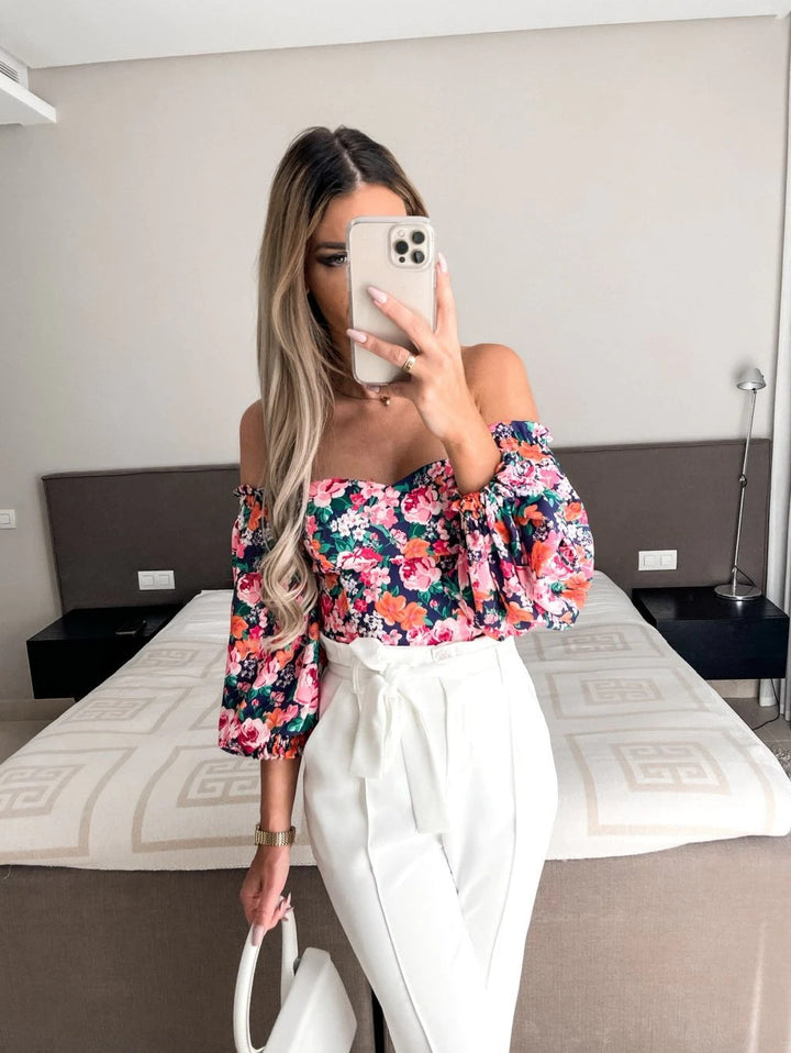 Levoire | Blouse Florale Avec Bretelles