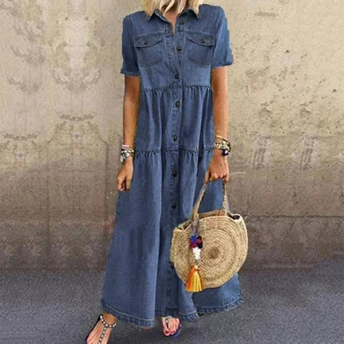Levoire | Chic Maxi Robe En Jean Sans Effort