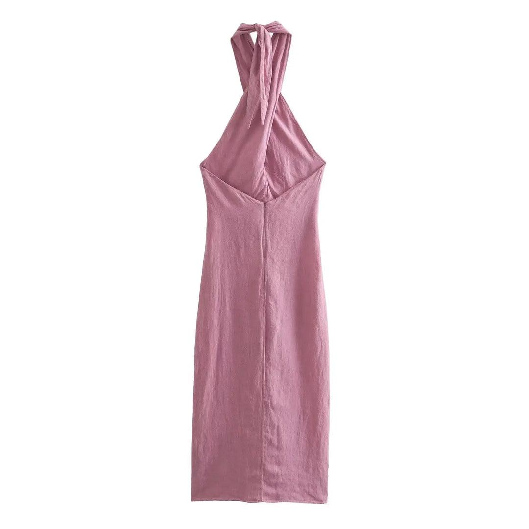 Levoire | Robe En Lin Élégante Avec Col