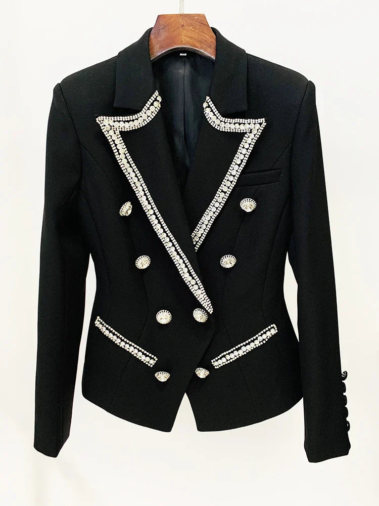Levoire | Veste Designer Blazer Brodé De Cristaux Diamonds Pantalon Droit Le blazer