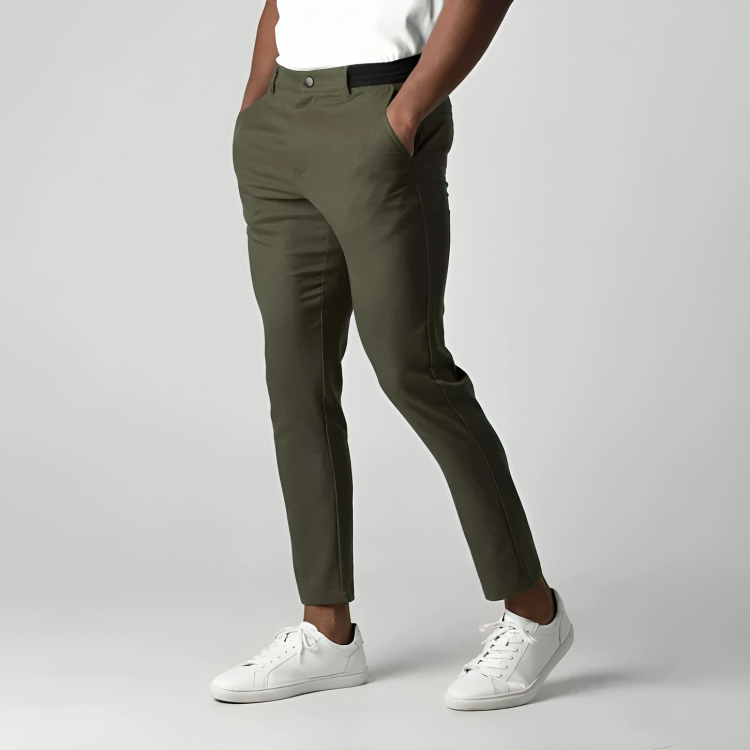 Levoire | Pantalon Extensible Avec Ceinture Confort Vert
