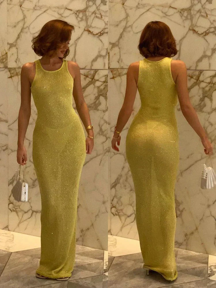 Levoire | Robe longue élégante sans manches à encolure ronde