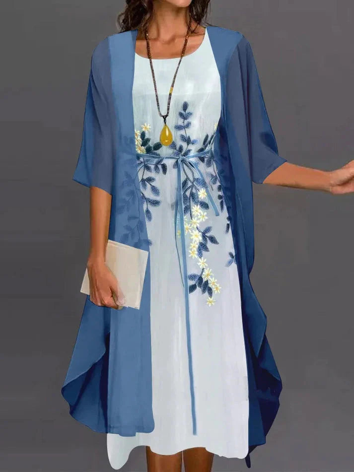 Levoire | Robe midi à motifs floraux Bleu