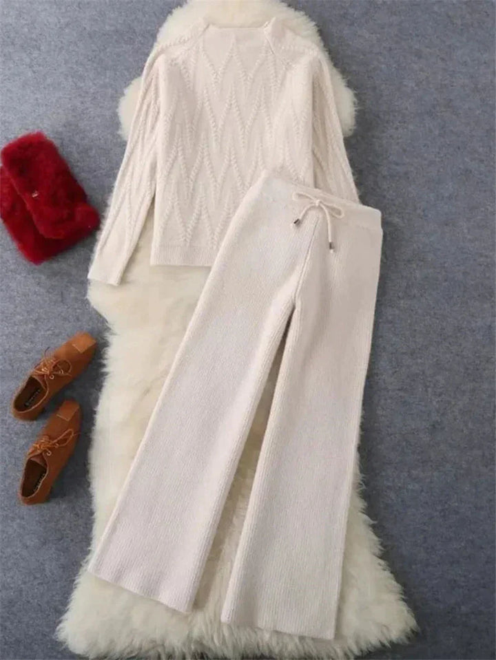 Levoire | Ensemble de tricot pour femmes Blanc Une taille