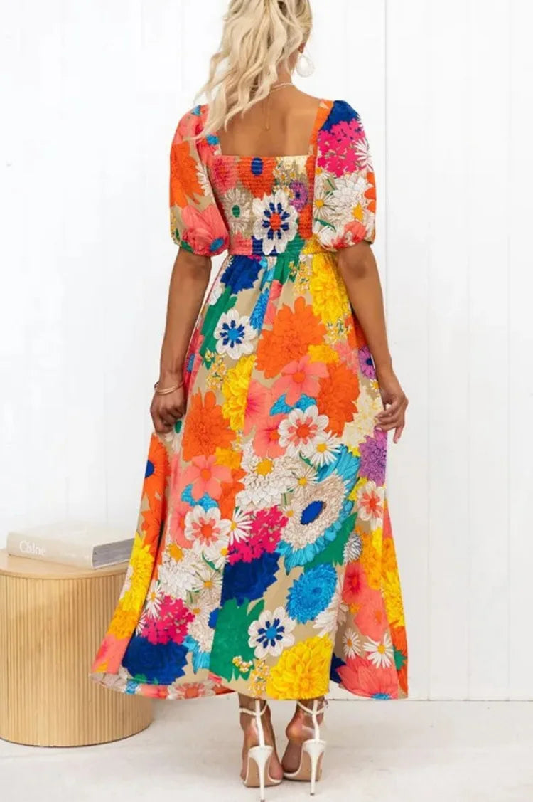 Levoire | Robe Avec Motif Floral Et Manches Bouffantes
