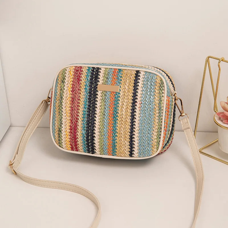 Levoire | Moderne, Estivale, Élégante, Sac À Bandoulière Multicolore Pour Femmes Vert 13*6*20CM
