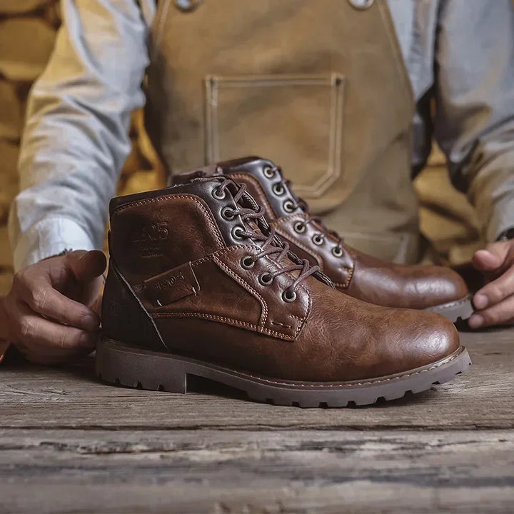 Levoire | Bottes en cuir pour hommes dans un style britannique Braun
