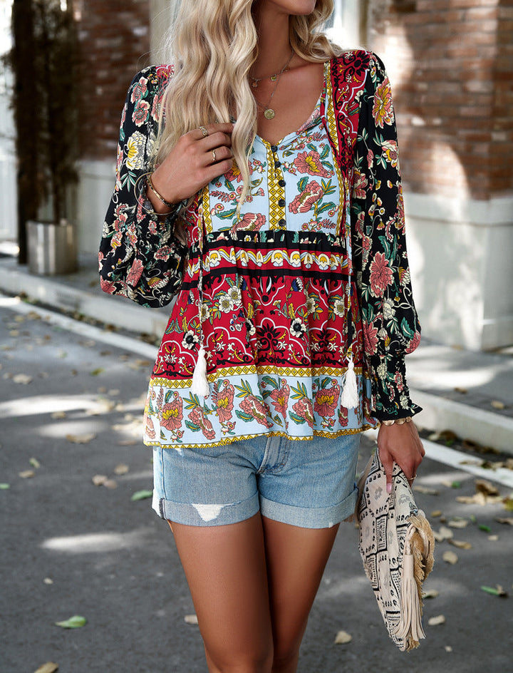 Levoire | Blouse Avec Motif Floral Boho