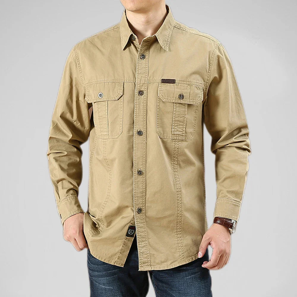 Levoire | Chemise Overshirt Décontractée Avec Plusieurs Poches Pour Hommes