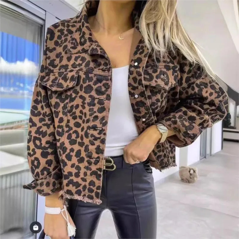 Levoire | Veste En Jean À Motif Léopard