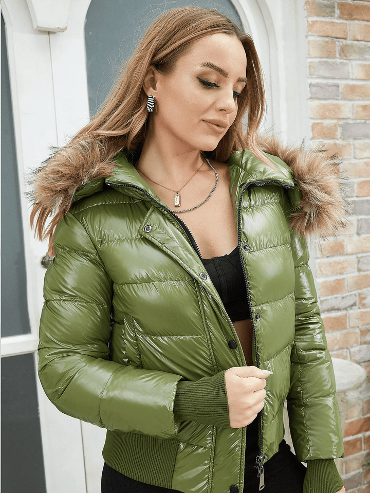 Levoire | Manteau capuche fausse fourrure manches longues