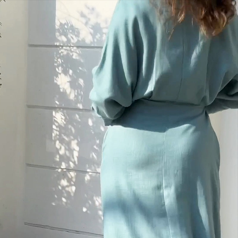 Levoire | Napper Opp Manches Longues V-Cou Maxi Robe