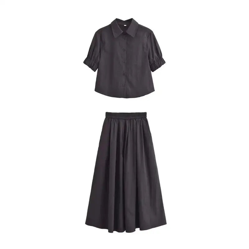 Levoire | Polo Chic Et Jupe Plissée Noir
