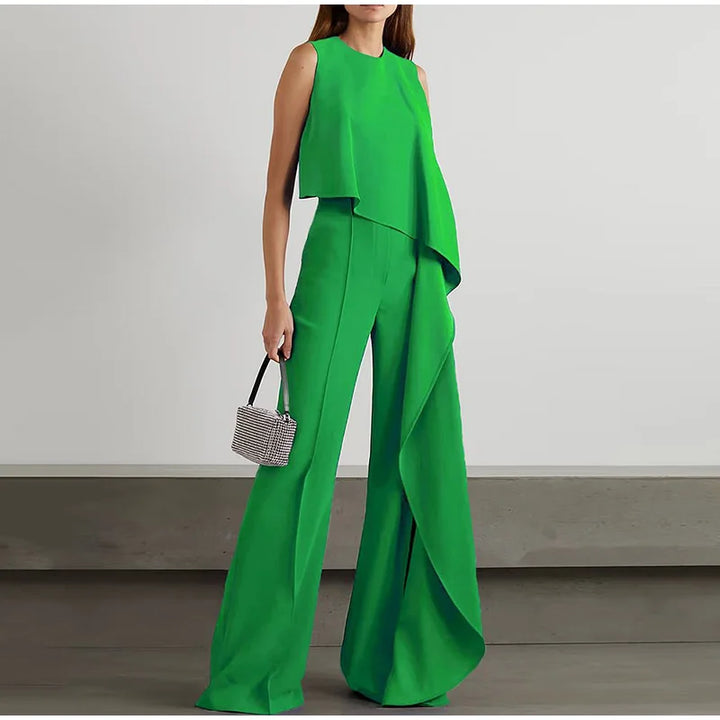 Levoire | Ensemble Sans Manches Pantalon Ample Femme Vert
