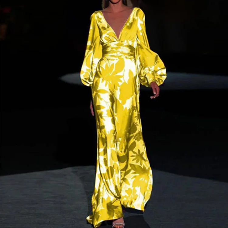 Levoire | Robe D'Été À Décolleté En V Pour Femmes Moira Jaune