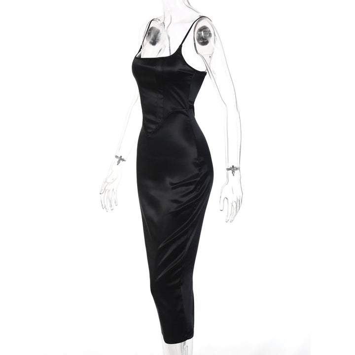 Levoire | Satin Dos Nu Ouverture Robe Maxi
