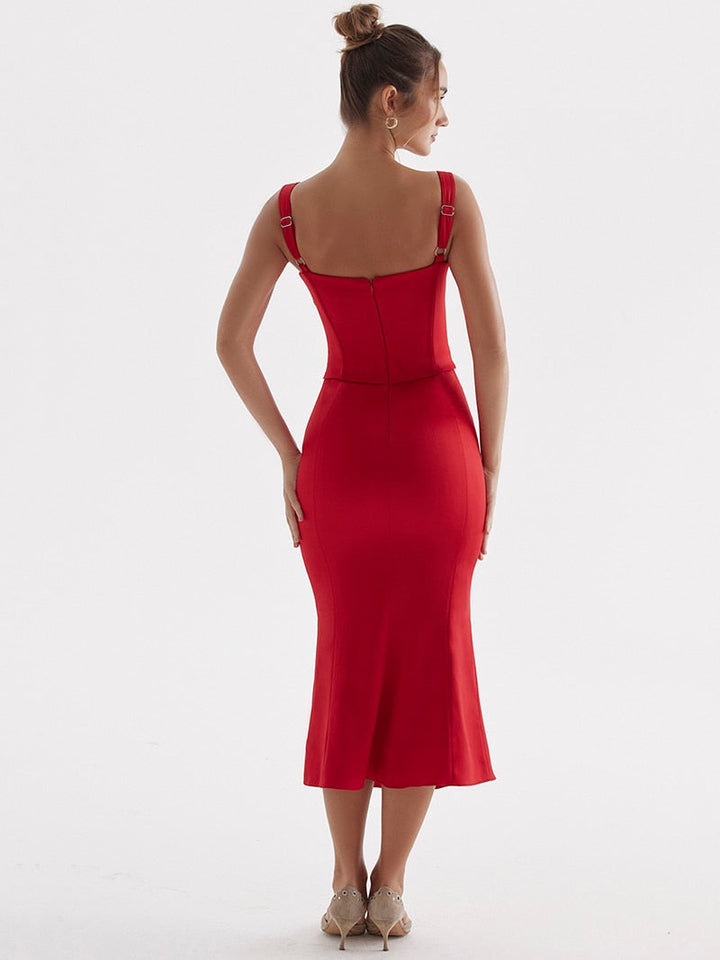 Levoire | Corset À Lacets Sans Bretelles Robe Midi