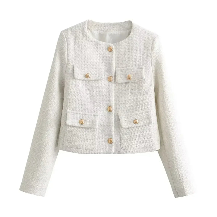 Levoire | Manteau Élégant En Tweed Blanc