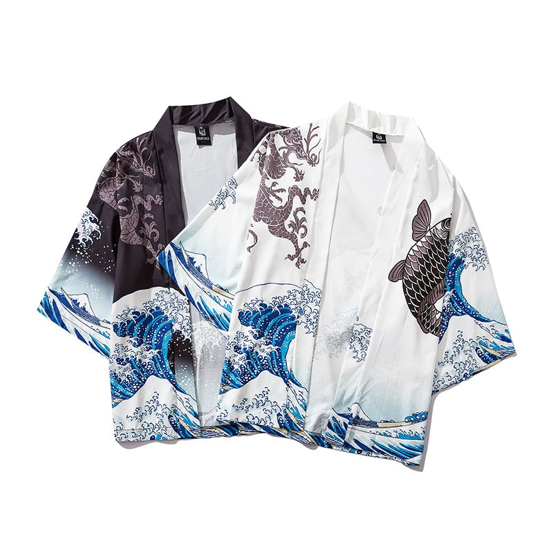 Levoire | Manteau Traditionnel Imprimé Carpe Vague