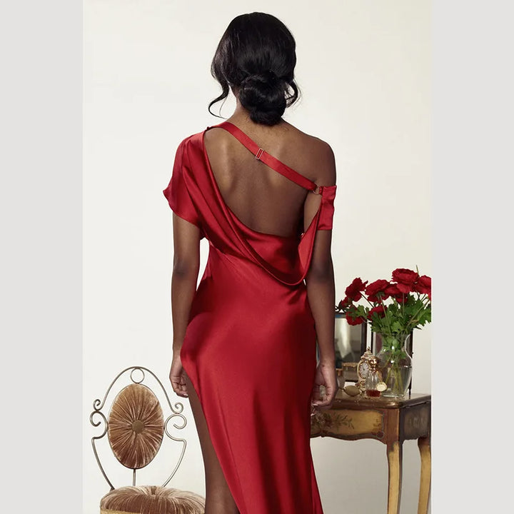 Levoire | Robe Maxi Fendue À Encolure Dégagée, À Dos Décolleté Et À Bretelles Droites