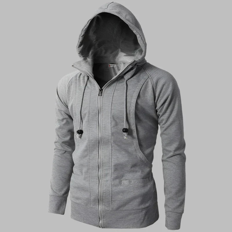 Levoire | Sweat À Capuche Robuste Pour Hommes Avec Fermeture Éclair Gris clair
