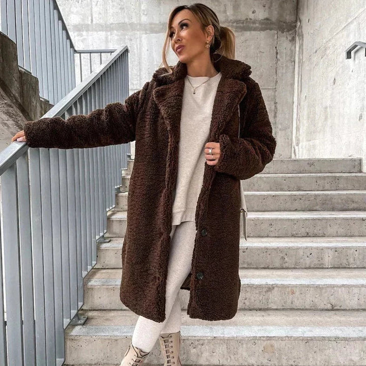 Levoire - Manteau long en peau de mouton Café